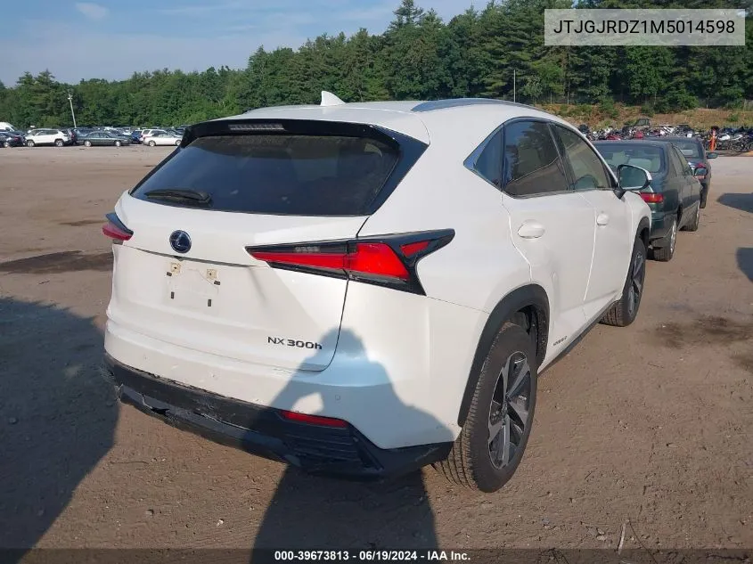 2021 Lexus Nx 300H VIN: JTJGJRDZ1M5014598 Lot: 39673813