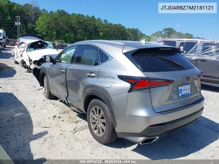 2021 Lexus Nx 300 VIN: JTJDARBZ7M2181121 Lot: 39704722