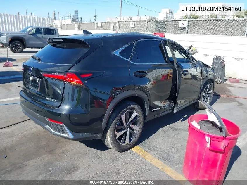 2021 Lexus Nx 300H VIN: JTJGJRDZ0M2154160 Lot: 40167795