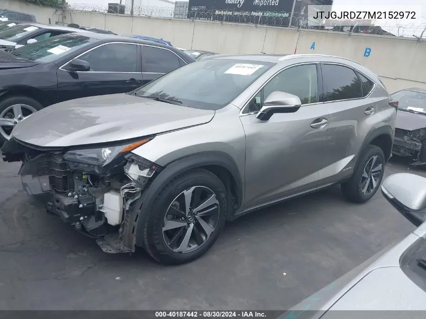 2021 Lexus Nx 300H VIN: JTJGJRDZ7M2152972 Lot: 40187442