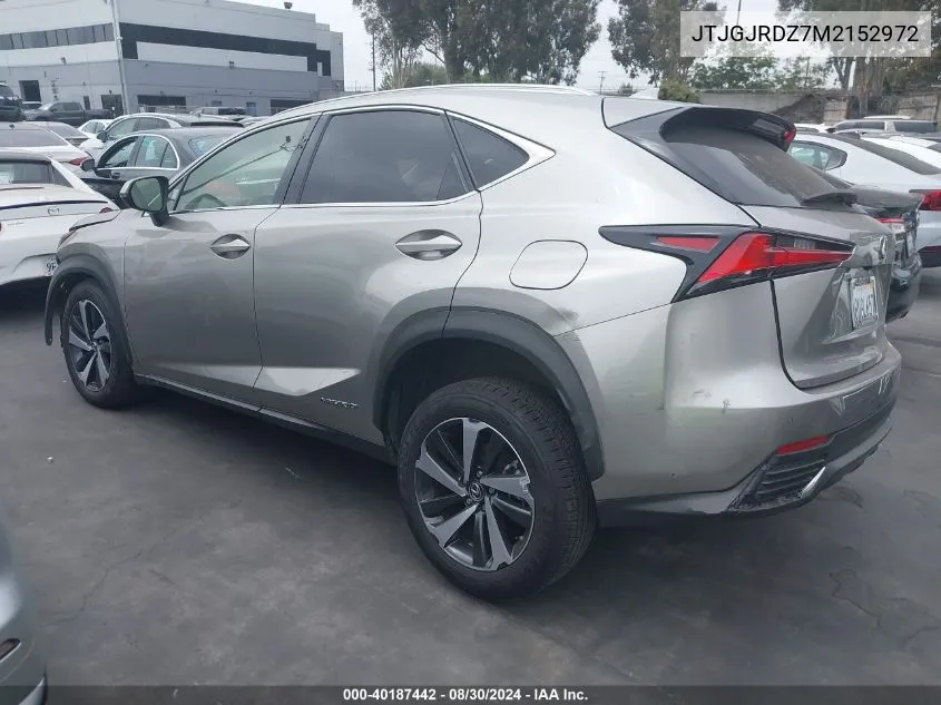 2021 Lexus Nx 300H VIN: JTJGJRDZ7M2152972 Lot: 40187442