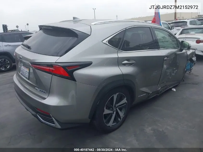 2021 Lexus Nx 300H VIN: JTJGJRDZ7M2152972 Lot: 40187442