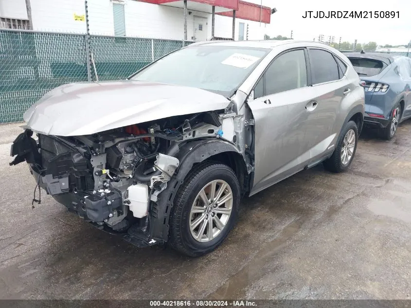 2021 Lexus Nx 300H VIN: JTJDJRDZ4M2150891 Lot: 40218616