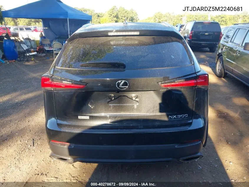 2021 Lexus Nx 300 VIN: JTJDARDZ5M2240681 Lot: 40278672