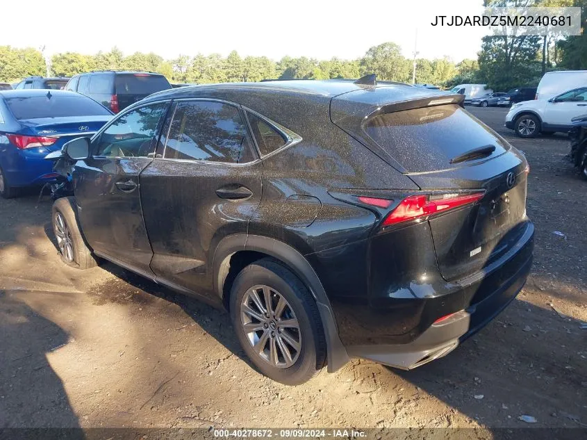 2021 Lexus Nx 300 VIN: JTJDARDZ5M2240681 Lot: 40278672