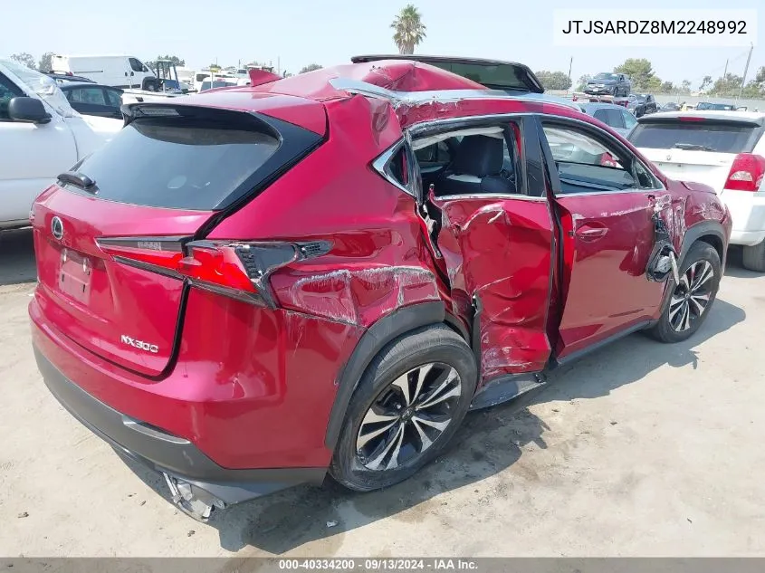 2021 Lexus Nx 300 Base/300 Luxury/300 F Sport VIN: JTJSARDZ8M2248992 Lot: 40334200