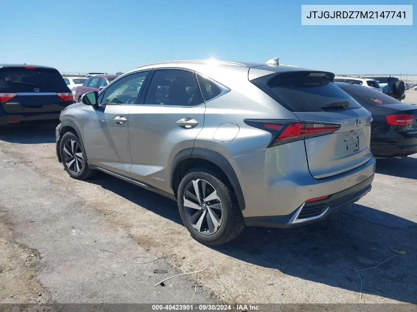 2021 Lexus Nx 300H Base/300H Luxury/300H F Sport Black Line VIN: JTJGJRDZ7M2147741 Lot: 40423901