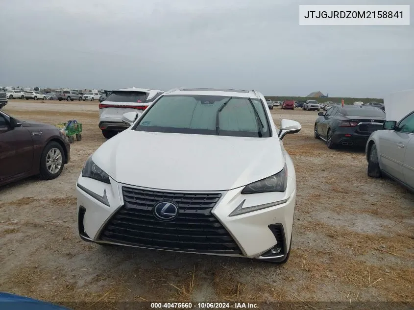 2021 Lexus Nx 300H Base/300H Luxury/300 VIN: JTJGJRDZ0M2158841 Lot: 40475660