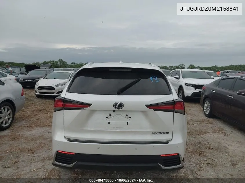 2021 Lexus Nx 300H Base/300H Luxury/300 VIN: JTJGJRDZ0M2158841 Lot: 40475660