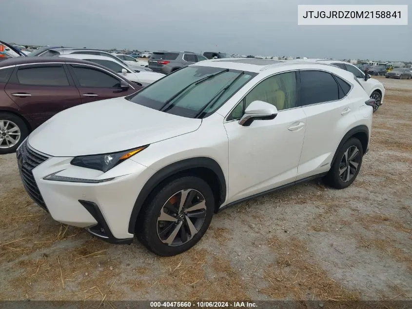 2021 Lexus Nx 300H Base/300H Luxury/300 VIN: JTJGJRDZ0M2158841 Lot: 40475660