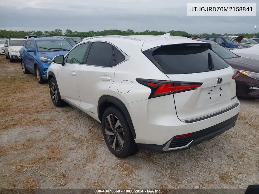 2021 Lexus Nx 300H Base/300H Luxury/300 VIN: JTJGJRDZ0M2158841 Lot: 40475660