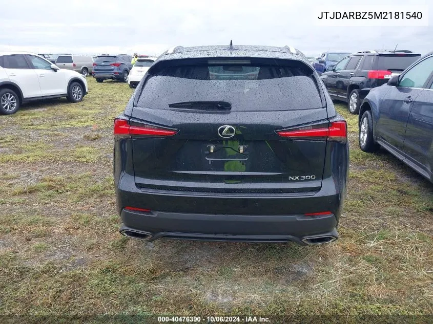 2021 Lexus Nx 300 Base/300 Luxury/300 F VIN: JTJDARBZ5M2181540 Lot: 40476390