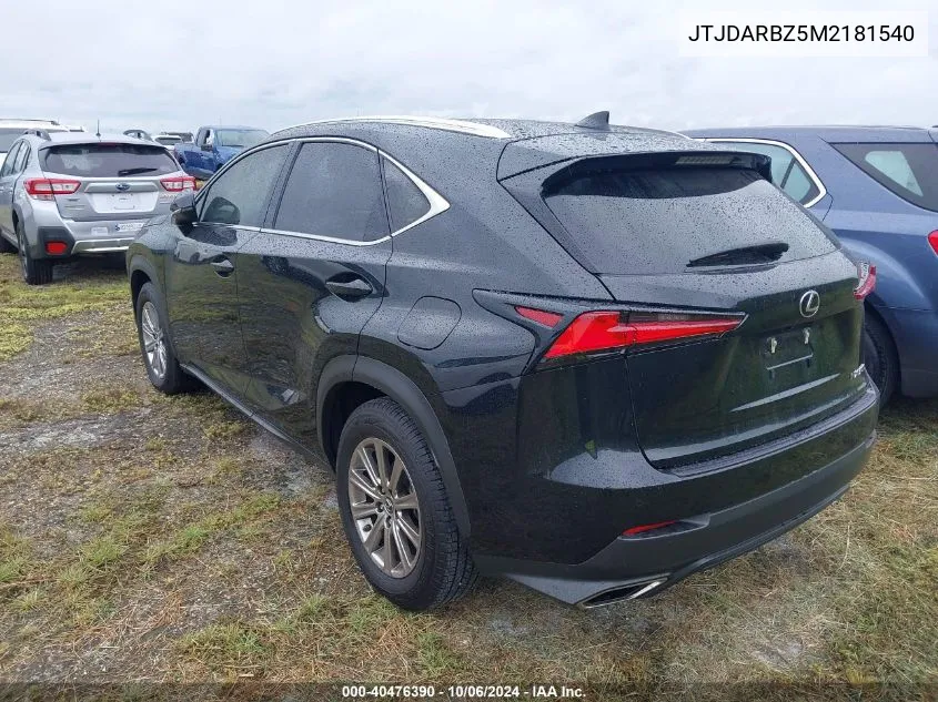 2021 Lexus Nx 300 Base/300 Luxury/300 F VIN: JTJDARBZ5M2181540 Lot: 40476390