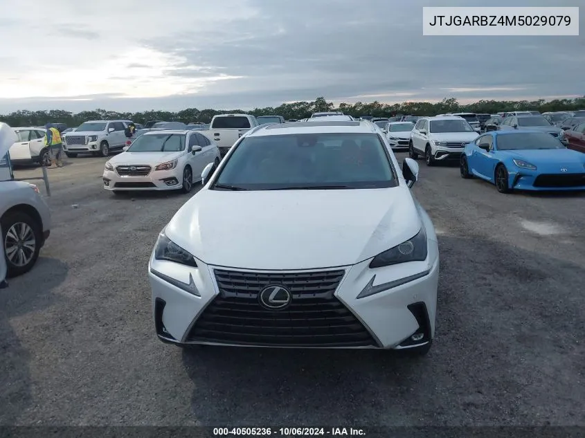 2021 Lexus Nx 300 Base/300 Luxury/300 F VIN: JTJGARBZ4M5029079 Lot: 40505236