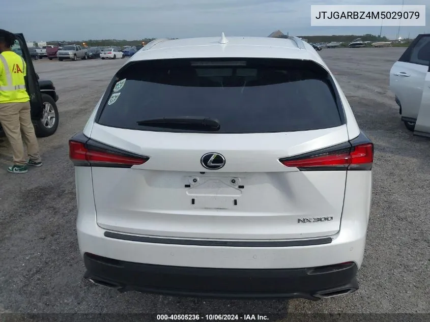 2021 Lexus Nx 300 Base/300 Luxury/300 F VIN: JTJGARBZ4M5029079 Lot: 40505236