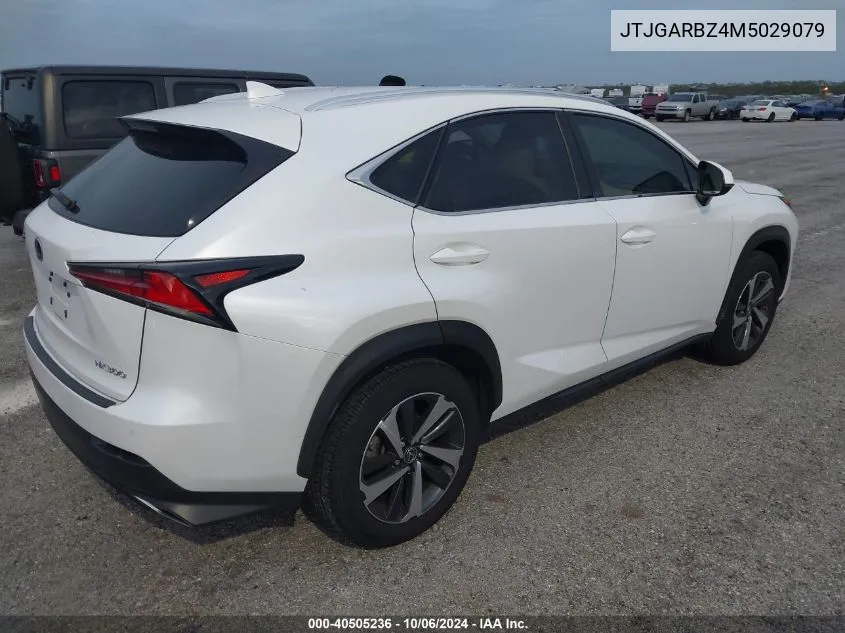 2021 Lexus Nx 300 Base/300 Luxury/300 F VIN: JTJGARBZ4M5029079 Lot: 40505236