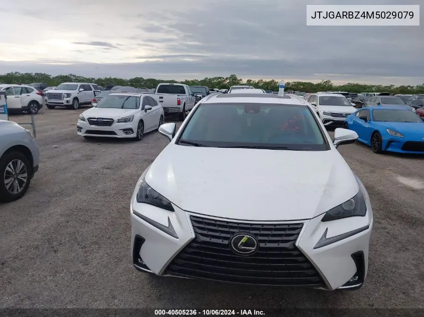 2021 Lexus Nx 300 Base/300 Luxury/300 F VIN: JTJGARBZ4M5029079 Lot: 40505236