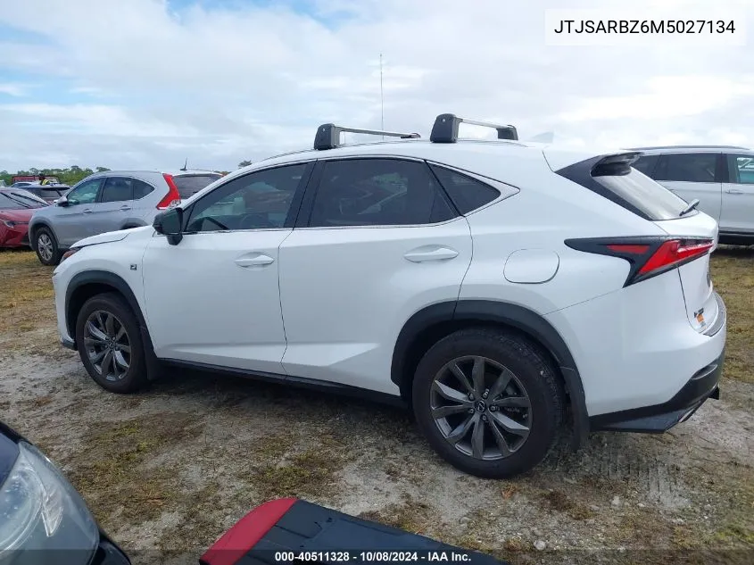 2021 Lexus Nx 300 F Sport VIN: JTJSARBZ6M5027134 Lot: 40511328