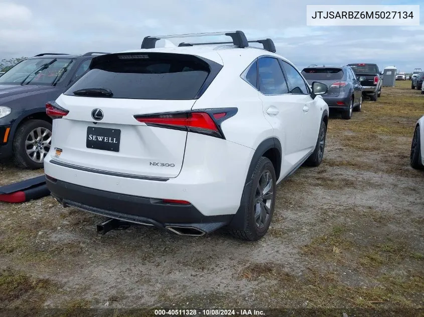 2021 Lexus Nx 300 F Sport VIN: JTJSARBZ6M5027134 Lot: 40511328