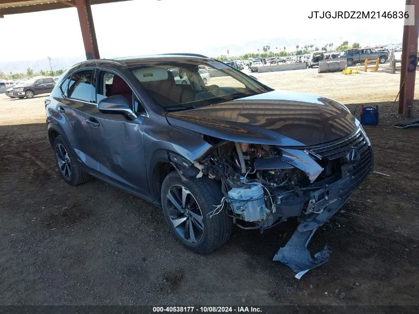 2021 Lexus Nx 300H VIN: JTJGJRDZ2M2146836 Lot: 40538177