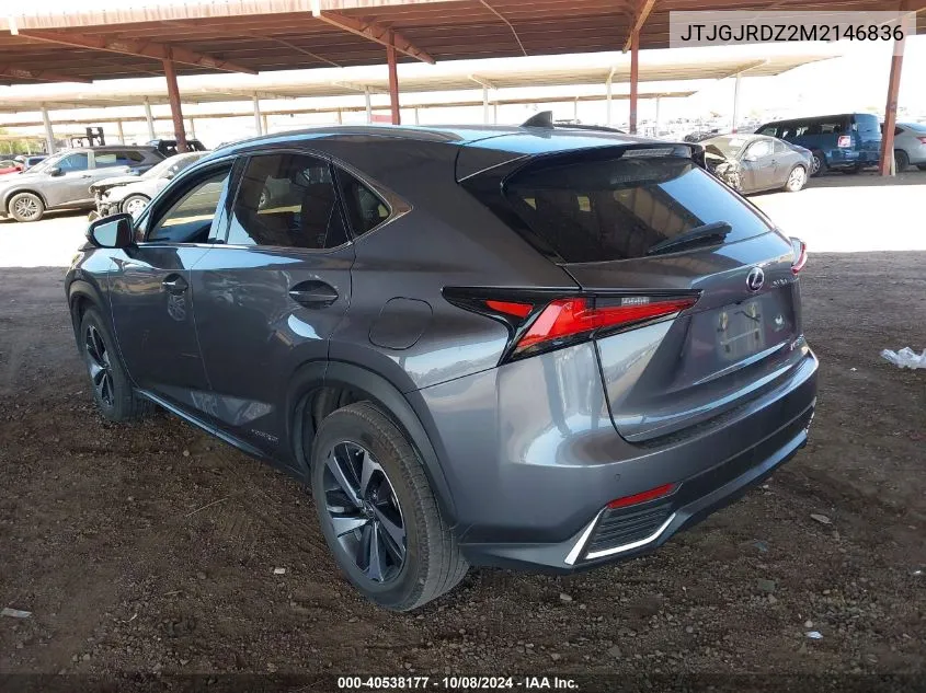 2021 Lexus Nx 300H VIN: JTJGJRDZ2M2146836 Lot: 40538177