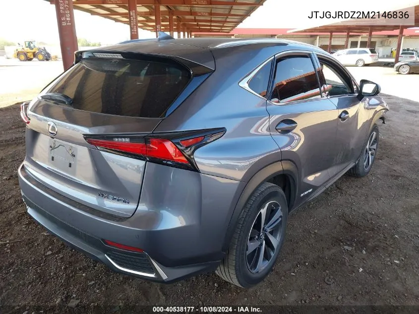 2021 Lexus Nx 300H VIN: JTJGJRDZ2M2146836 Lot: 40538177