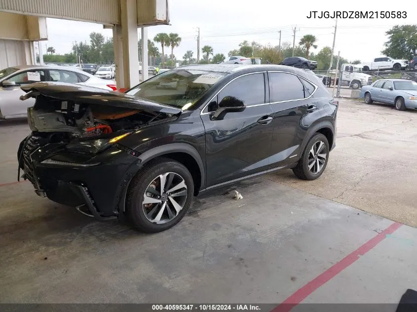 2021 Lexus Nx 300H VIN: JTJGJRDZ8M2150583 Lot: 40595347