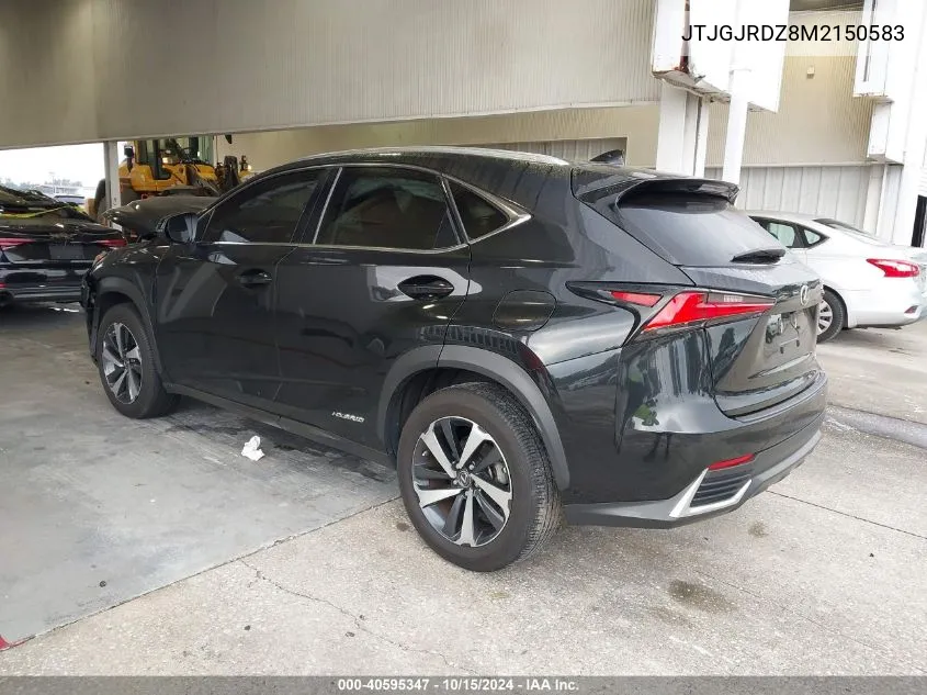 2021 Lexus Nx 300H VIN: JTJGJRDZ8M2150583 Lot: 40595347