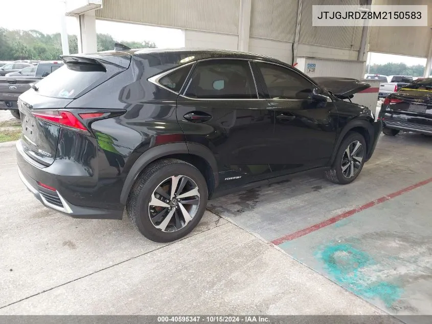 2021 Lexus Nx 300H VIN: JTJGJRDZ8M2150583 Lot: 40595347