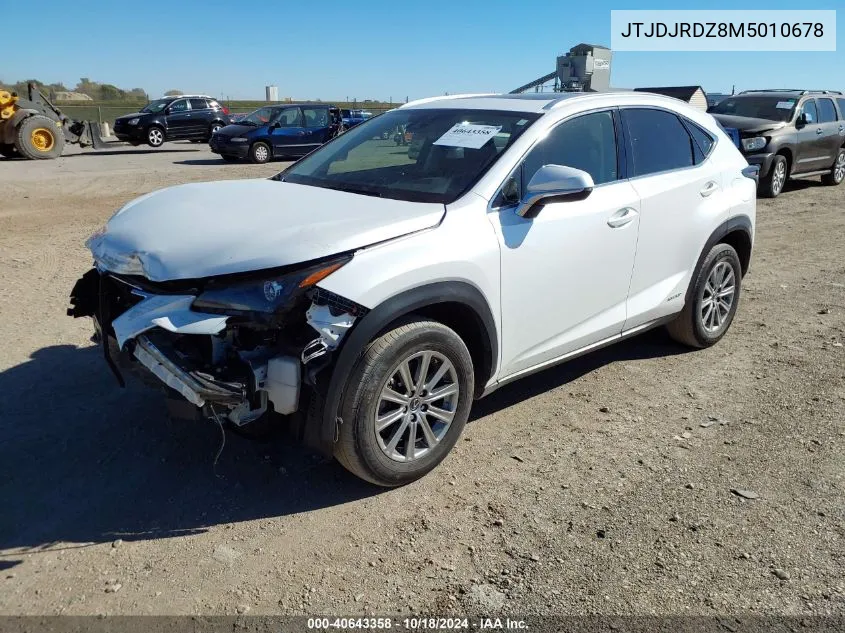 2021 Lexus Nx 300H VIN: JTJDJRDZ8M5010678 Lot: 40643358