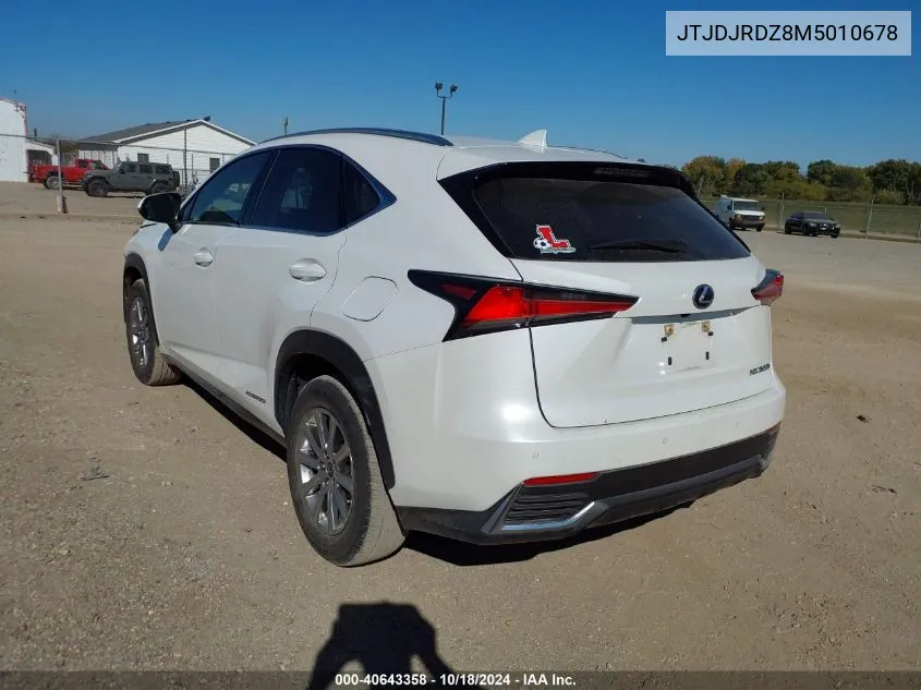 2021 Lexus Nx 300H VIN: JTJDJRDZ8M5010678 Lot: 40643358