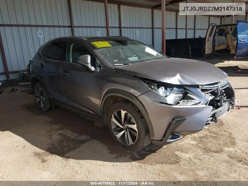 2021 Lexus Nx VIN: JTJGJRDZ7M2147318 Lot: 40798922