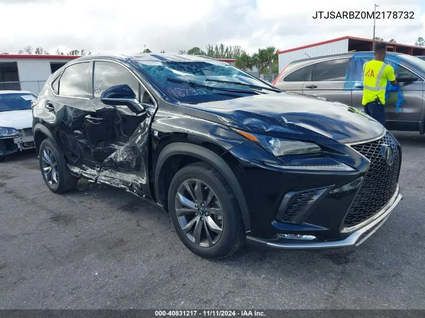 2021 Lexus Nx F Sport VIN: JTJSARBZ0M2178732 Lot: 40831217