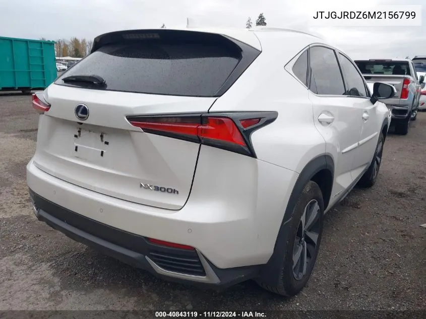 2021 Lexus Nx 300H VIN: JTJGJRDZ6M2156799 Lot: 40843119