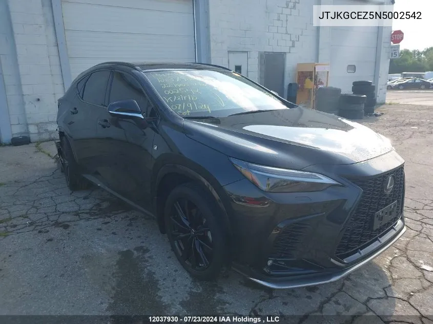 2022 Lexus Nx 350 VIN: JTJKGCEZ5N5002542 Lot: 12037930