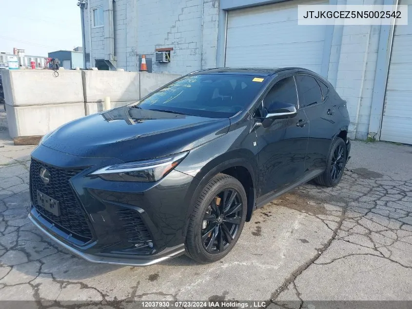 2022 Lexus Nx 350 VIN: JTJKGCEZ5N5002542 Lot: 12037930