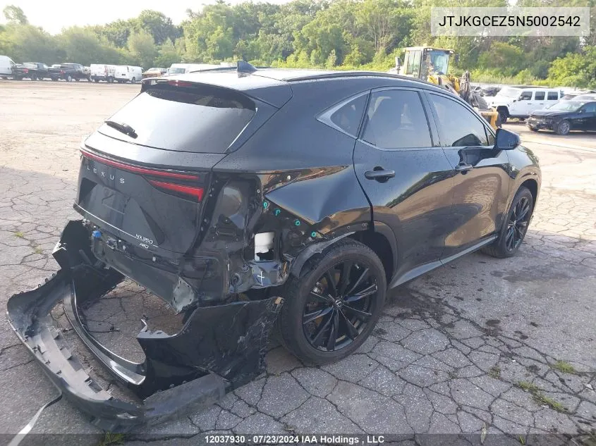 2022 Lexus Nx 350 VIN: JTJKGCEZ5N5002542 Lot: 12037930