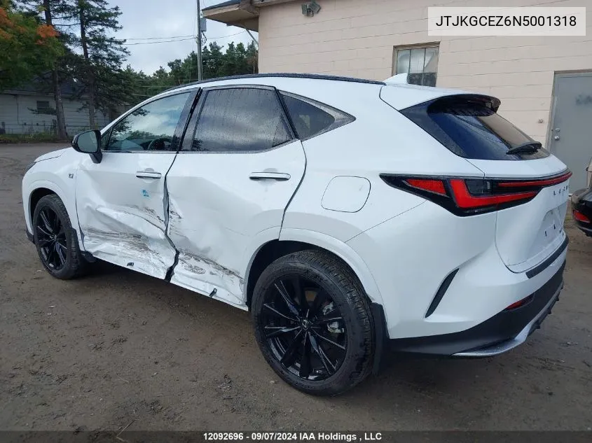 2022 Lexus Nx 350 VIN: JTJKGCEZ6N5001318 Lot: 12092696