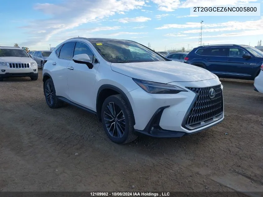 2022 Lexus Nx 350 VIN: 2T2GGCEZ6NC005800 Lot: 12109982