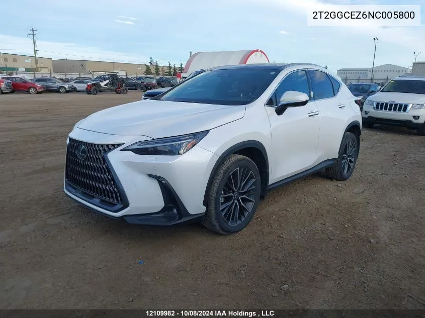 2022 Lexus Nx 350 VIN: 2T2GGCEZ6NC005800 Lot: 12109982