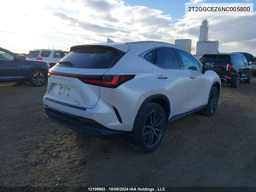 2022 Lexus Nx 350 VIN: 2T2GGCEZ6NC005800 Lot: 12109982