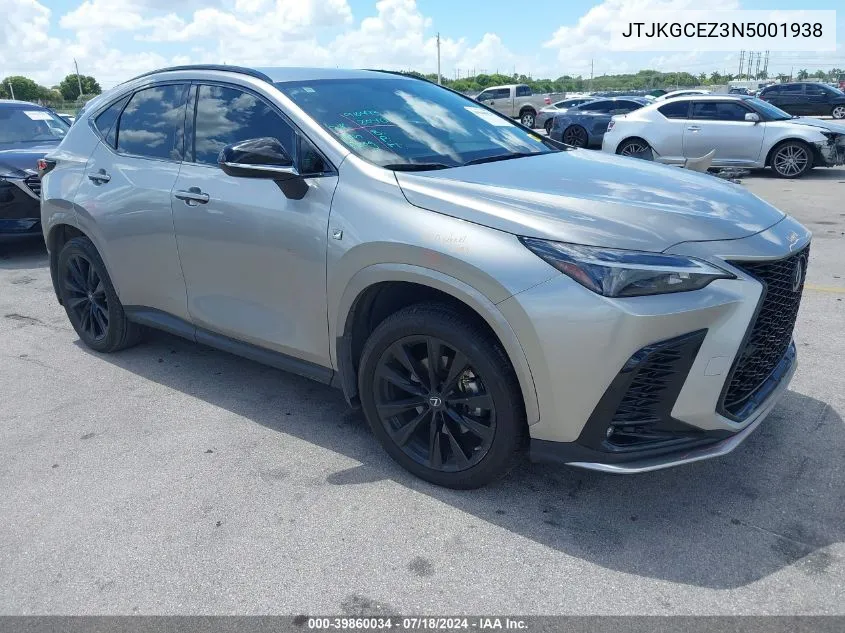 2022 Lexus Nx 350 F Sport Handling VIN: JTJKGCEZ3N5001938 Lot: 39860034