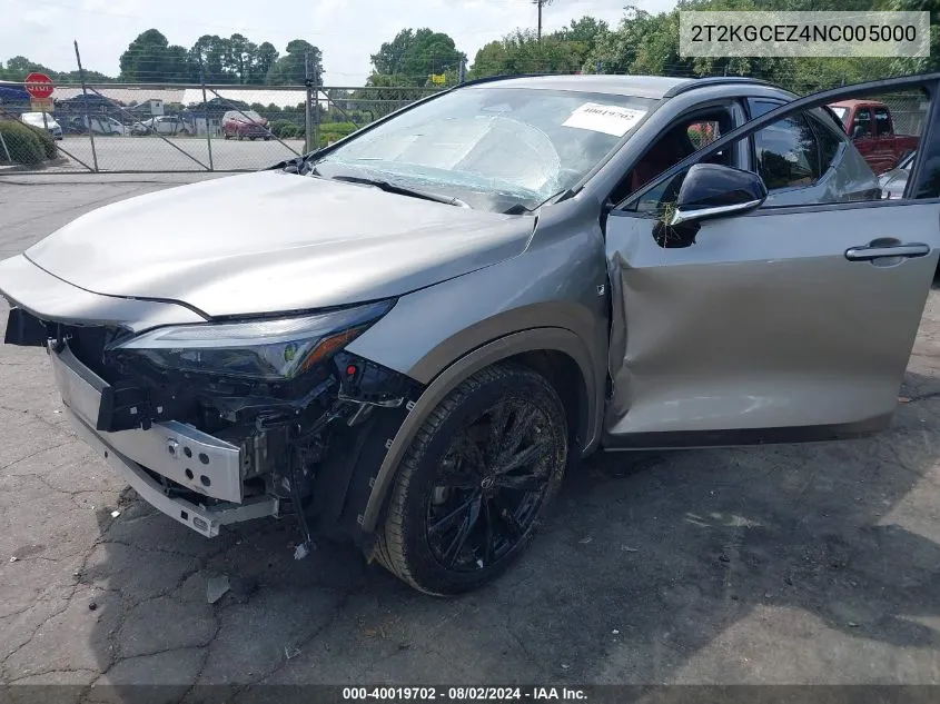 2022 Lexus Nx 350 F Sport Handling VIN: 2T2KGCEZ4NC005000 Lot: 40019702