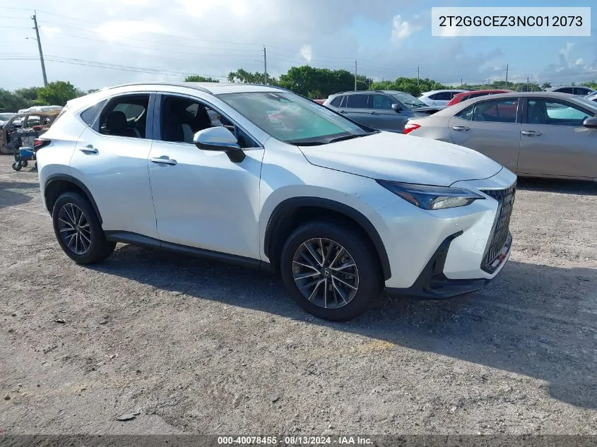 2T2GGCEZ3NC012073 2022 Lexus Nx 350 Premium