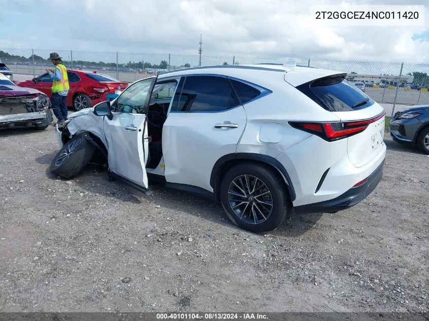 2T2GGCEZ4NC011420 2022 Lexus Nx 350 Premium