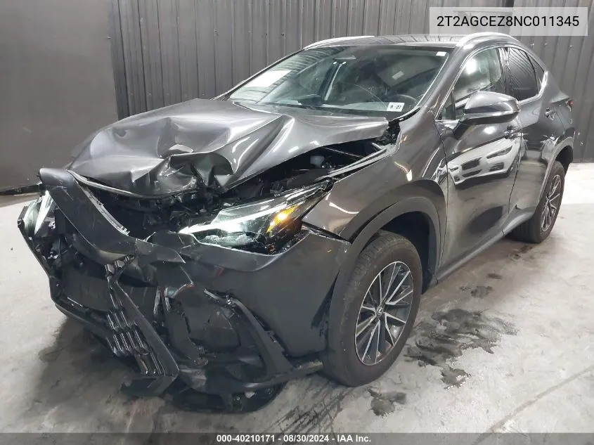 2T2AGCEZ8NC011345 2022 Lexus Nx 350