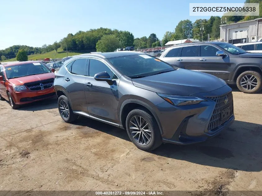 2022 Lexus Nx 350 Premium VIN: 2T2GGCEZ5NC006338 Lot: 40281272