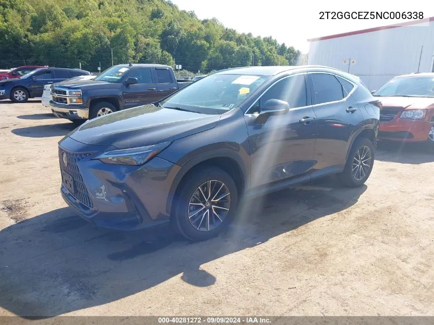 2022 Lexus Nx 350 Premium VIN: 2T2GGCEZ5NC006338 Lot: 40281272