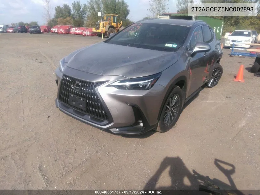 2T2AGCEZ5NC002893 2022 Lexus Nx 350