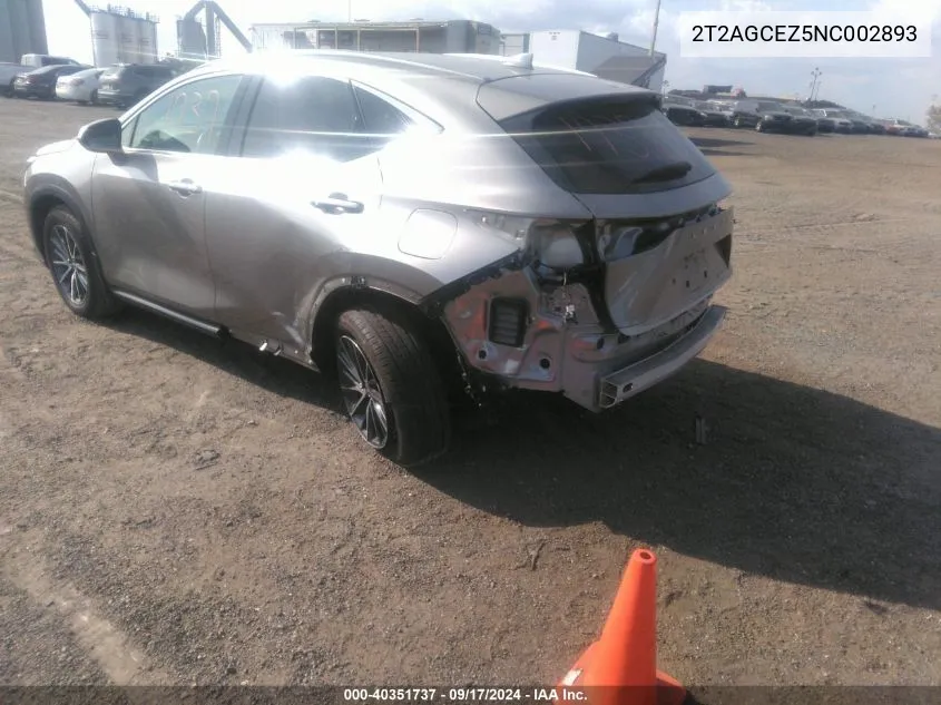 2T2AGCEZ5NC002893 2022 Lexus Nx 350